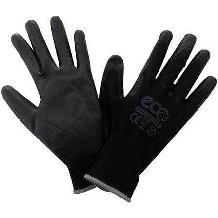 ถุงมือเคลือบ PU MICROTEX ECO-PU สีดำ