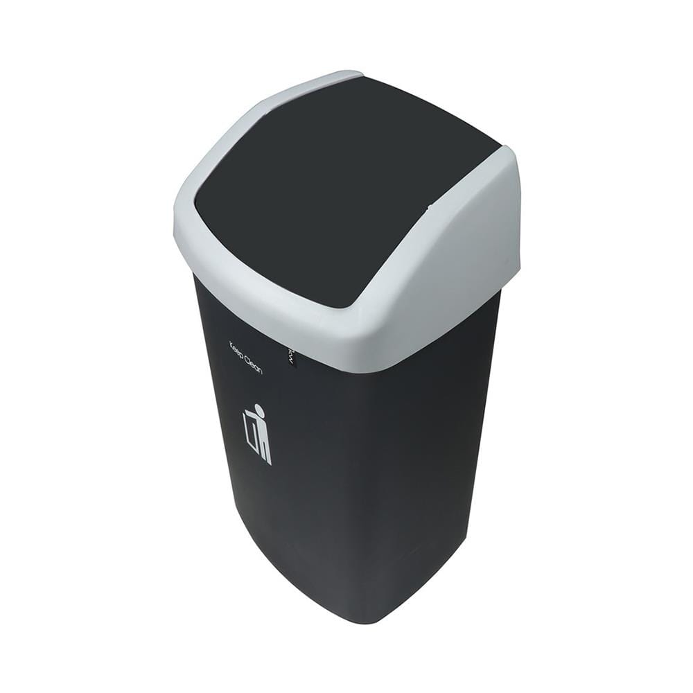 ถังขยะเหลี่ยมฝาสวิง DKW HH-206P ขนาด 50L สีเทาทึบ