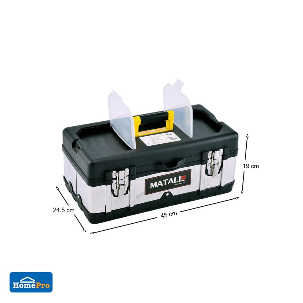 กล่องเครื่องมือ MATALL PRO 5019B 19 นิ้ว สีดำ/เงิน