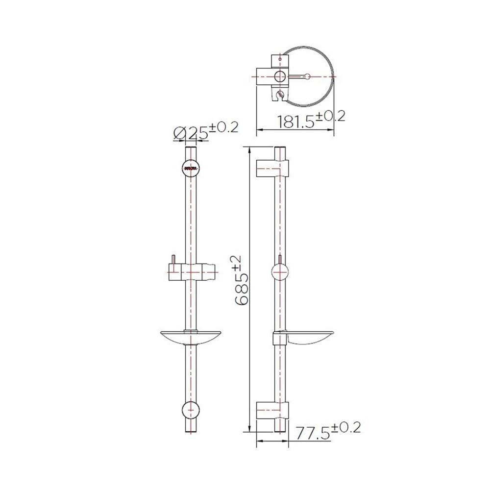 ฝักบัวราวเลื่อน เซต กะรัต ฟอเซท KS-07-721-50 สีโครม