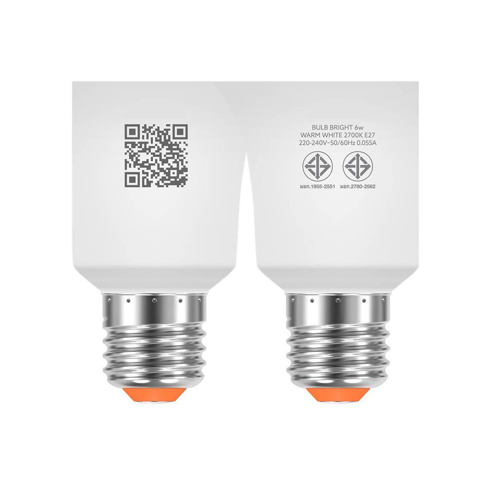 หลอด LED LAMPTAN A60 BRIGHT 6 วัตต์ WARM WHITE E27