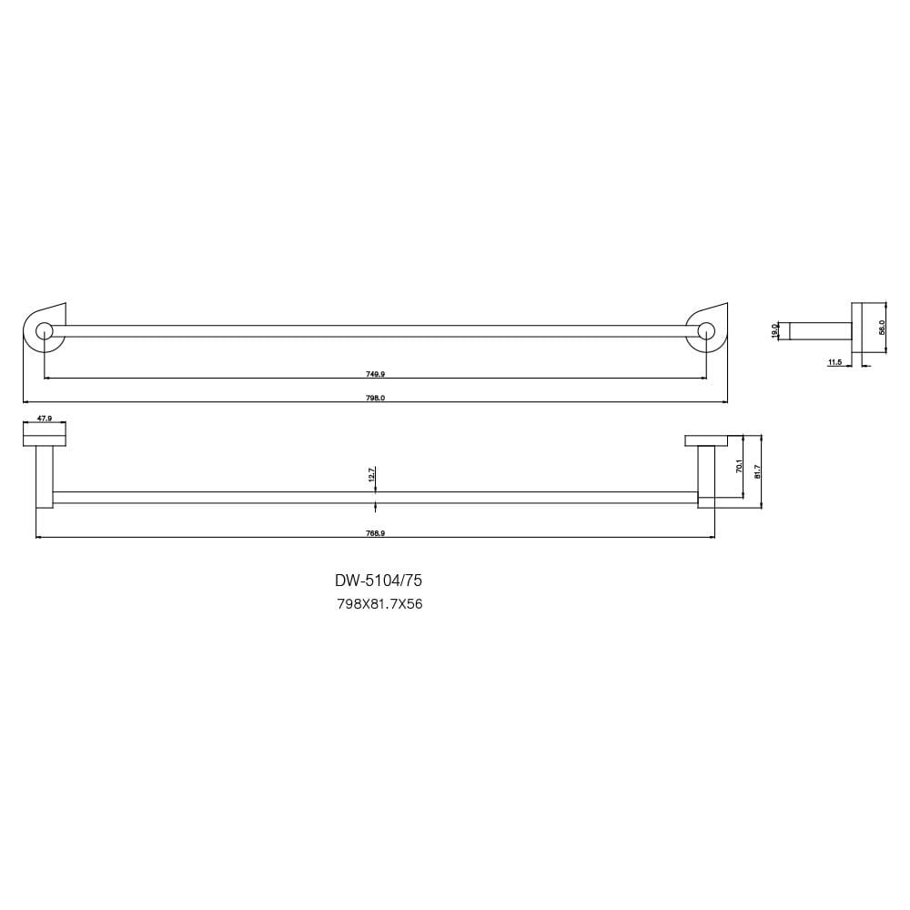ราวแขวนผ้า WS DW-5104 75 ซม. สเตนเลส