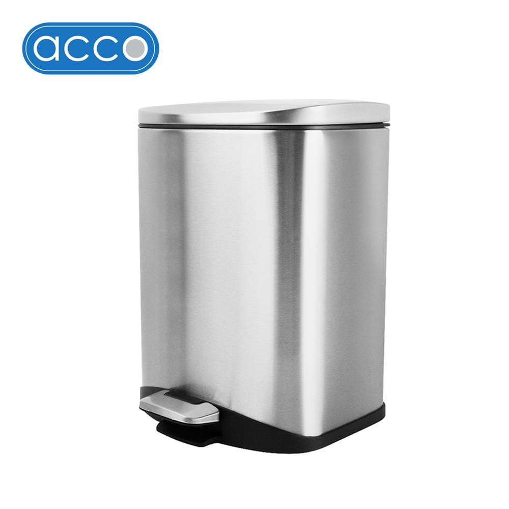 ROUND DUSTBIN PEDAL ACCO EK9366MT 6L SILVER_0