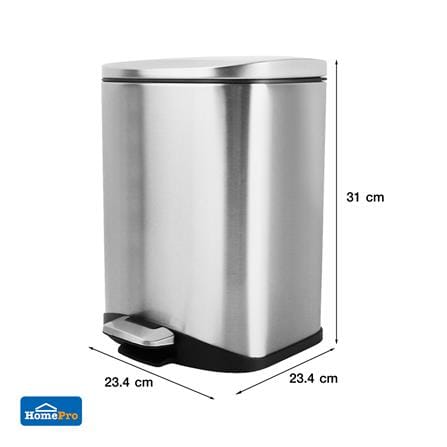 ROUND DUSTBIN PEDAL ACCO EK9366MT 6L SILVER_8