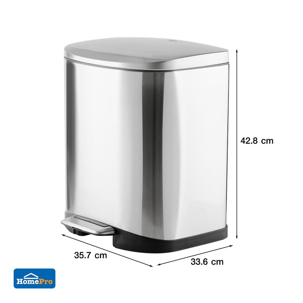 ถังขยะเหยียบ ACCO EK9366MT ขนาด 20L สีเงิน