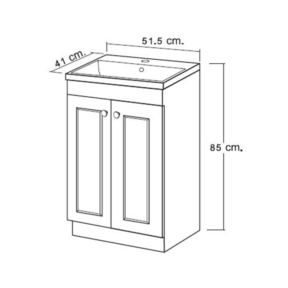 VANITY WASHBASIN WITH CABINET MOYA VC-15017 WHITE