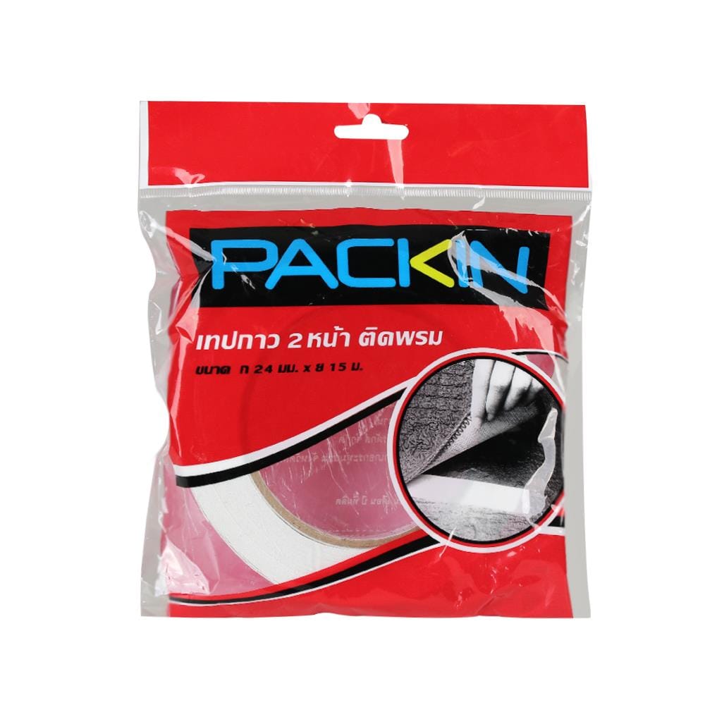 เทปกาว 2 หน้า ติดพรม PACK IN 24 มม. x 15 ม.