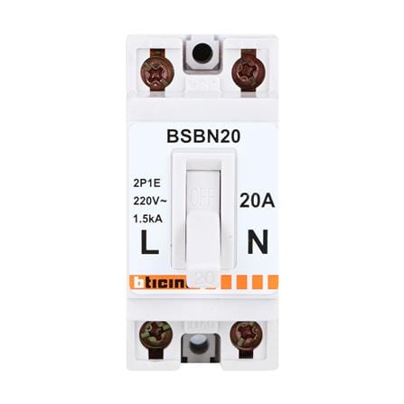 เซอร์กิตเบรกเกอร์แบบลอย 20 แอมป์ 2 โพล 1 เฟส BTICINO รุ่น BSBN20
