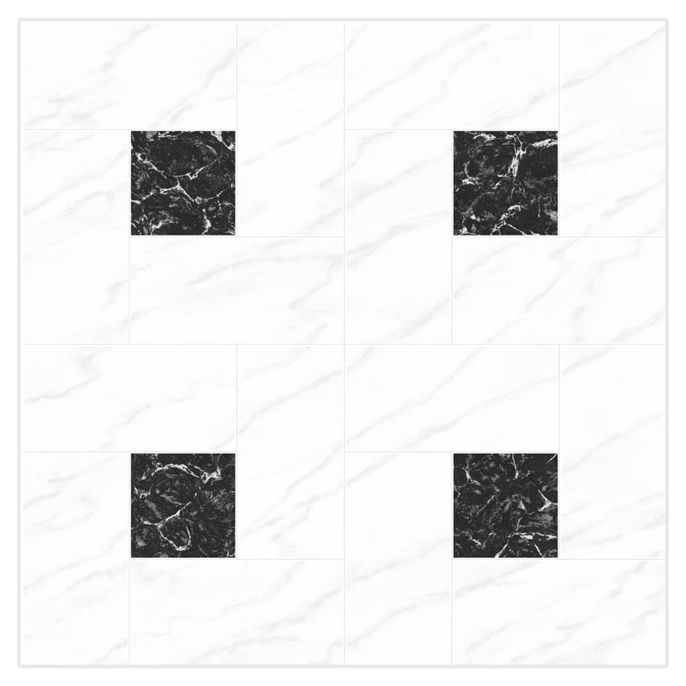 FLOOR TILE 40x40CM CASA BLACK WHITE 0.96M2
