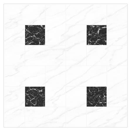 FLOOR TILE 40x40CM CASA BLACK WHITE 0.96M2_0