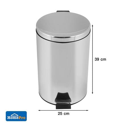 ถังขยะเหยียบกลม ACCO HP-007 ขนาด 12L สีเงิน_6