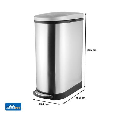 ถังขยะเหยียบทรงสูง ACCO HP-010 ขนาด 40L สีเงิน_7