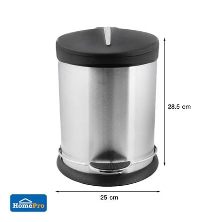 ถังขยะเหยียบกลม ACCO HP-008 ขนาด 5L สีเงิน_6