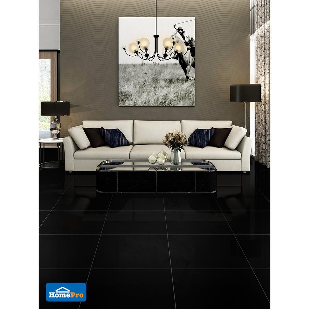 กระเบื้องพื้น 60x60 ซม. ซุปเปอร์แบล็คนาโน B60603