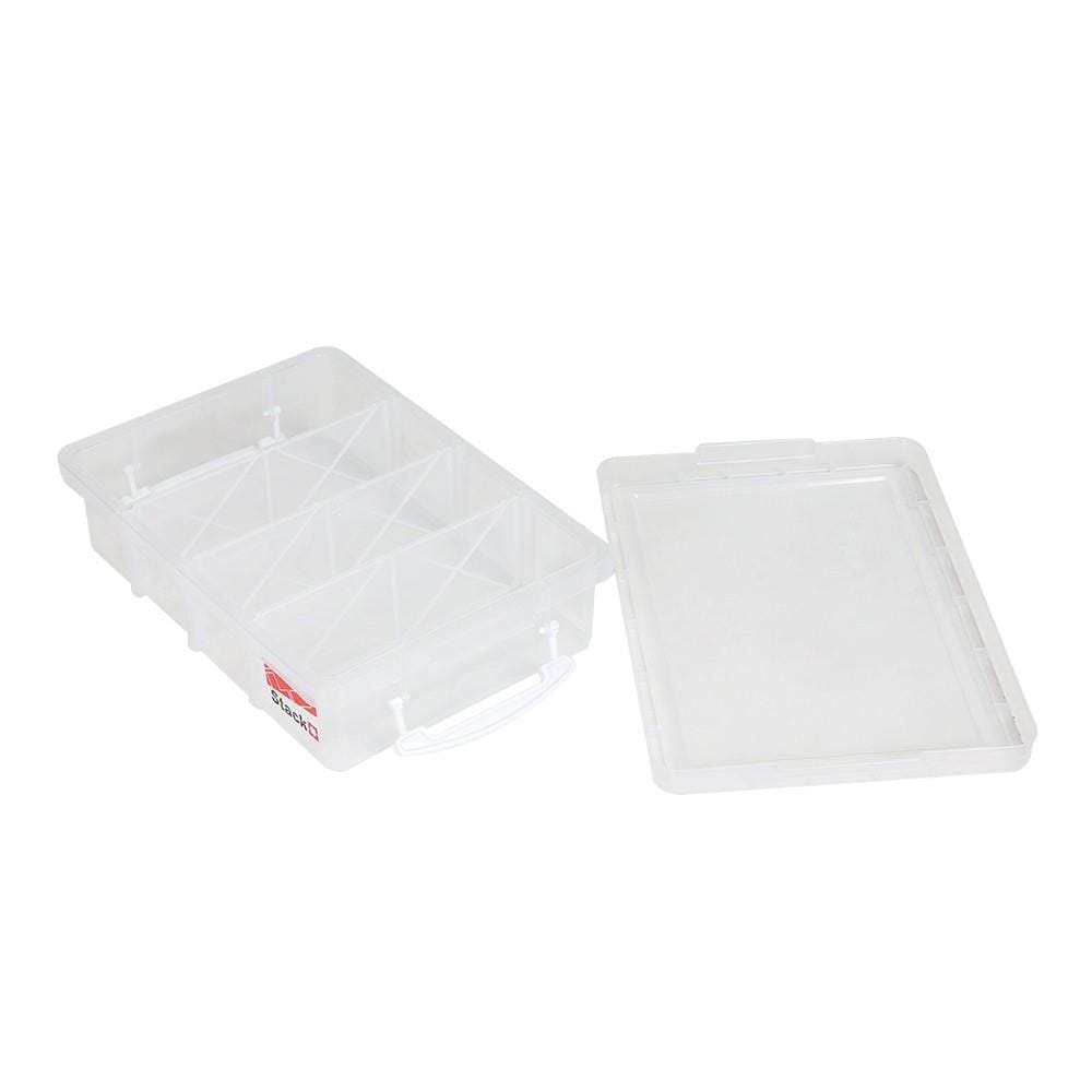 กล่องเก็บของ ฝาล็อค STACKO 57291 37.5x25.6x10 ซม. สีใส