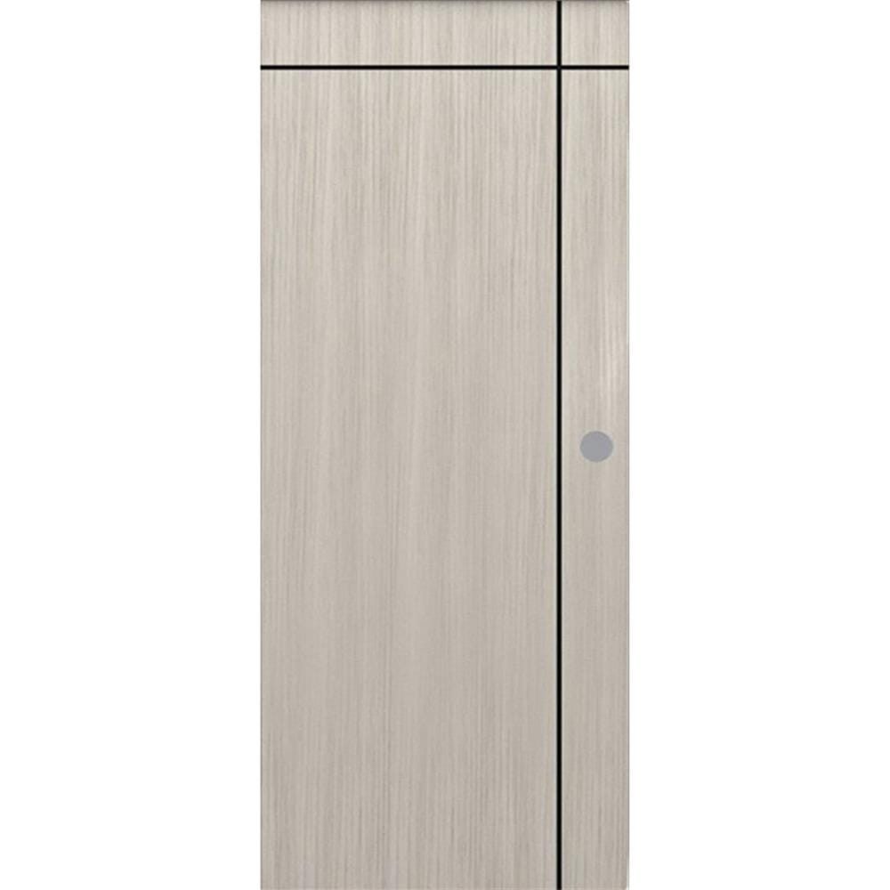 ประตูภายใน UPVC เจาะลูกบิด PARAZZO PUN06 80x200 ซม. สีสักเทา