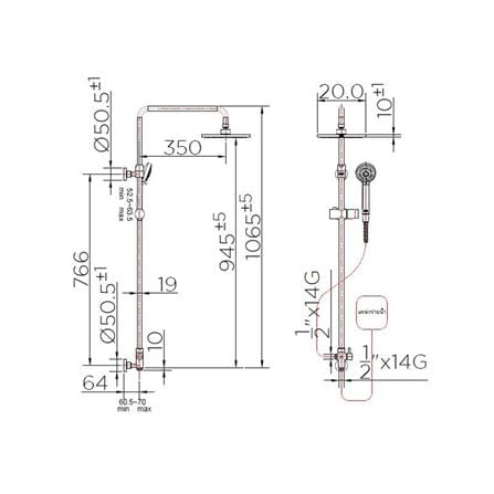 RAIN SHOWER SET KARAT FAUCET KRS-035A-000 CHROME_1