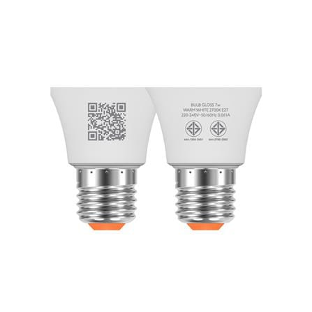 หลอด LED LAMPTAN BULB GLOSS 7 วัตต์ WARM WHITE E27 แพ็ก 2 ชิ้น_4