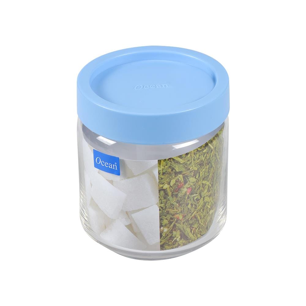 ขวดโหลแก้วกลมฝาดึง OCEAN POP JAR 0.5 ลิตร สีฟ้า