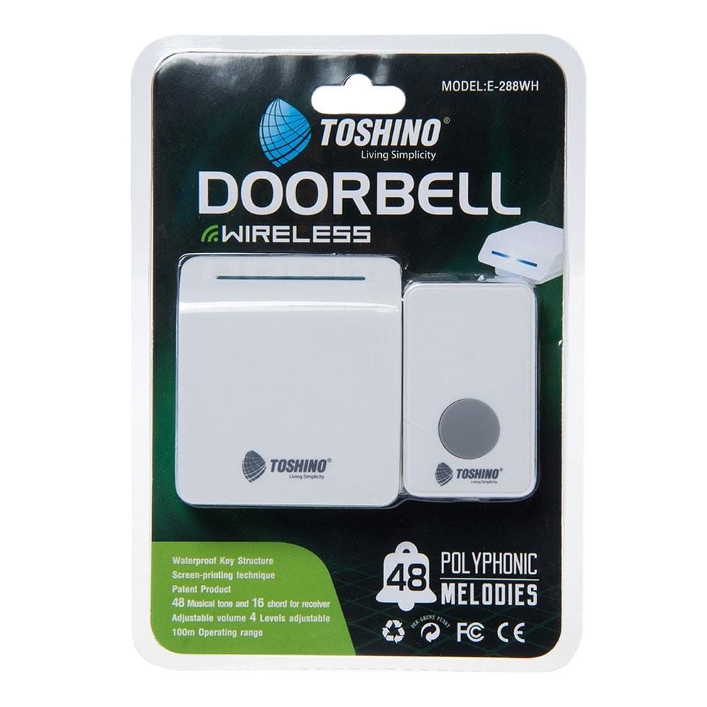 กระดิ่งไร้สายแบบเสียบปลั๊ก TOSHINO E-288 สีขาว