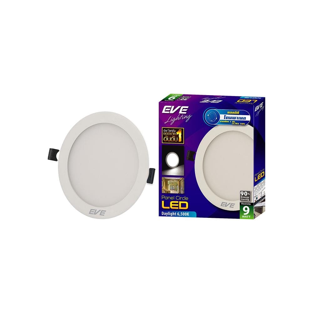 ดาวน์ไลท์ LED EVE PANEL CIRCLE 5.71 นิ้ว 9 วัตต์ DAYLIGHT สีขาว