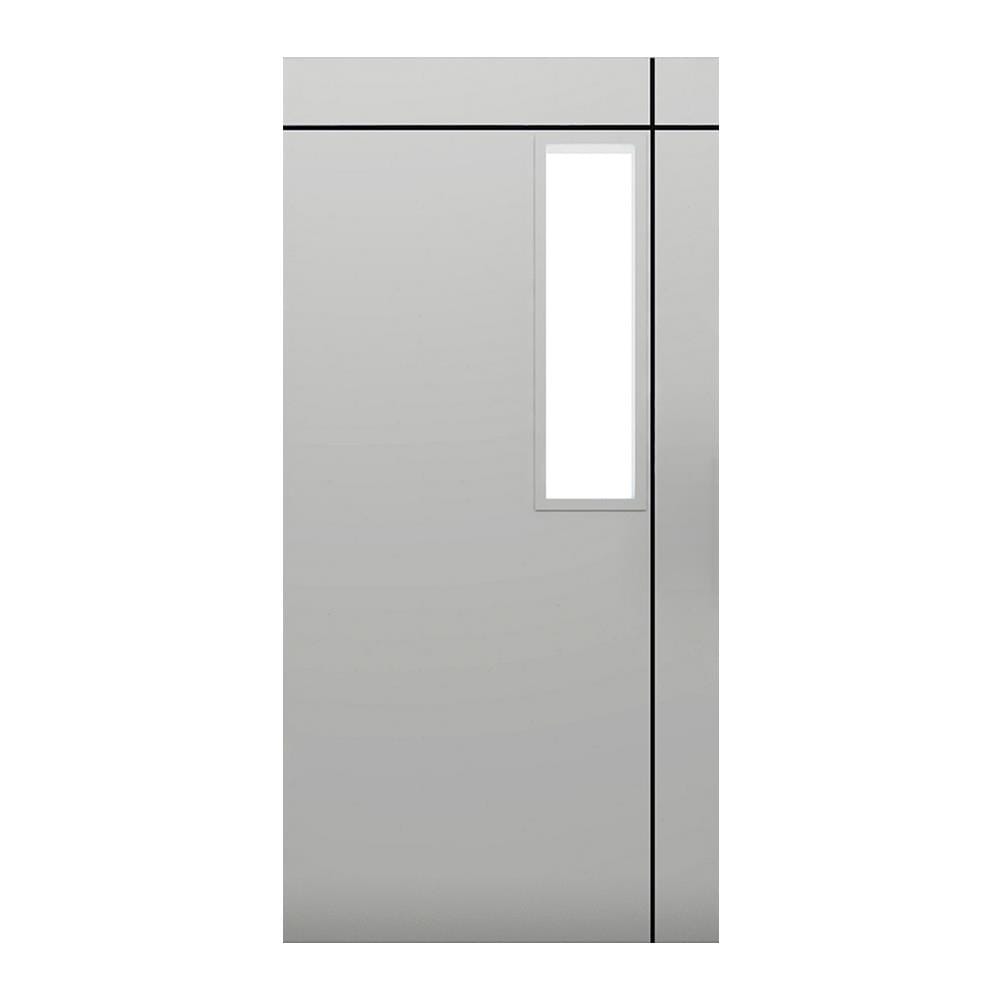 ประตู UPVC ไม่เจาะลูกบิด PARAZZO ED บานกระจกฝ้า 100X200 ซม. สีขาว