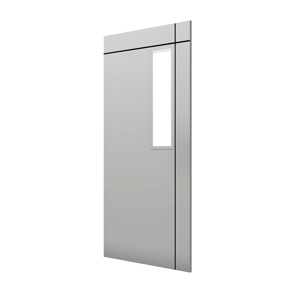 ประตู UPVC ไม่เจาะลูกบิด PARAZZO ED บานกระจกฝ้า 100X200 ซม. สีขาว