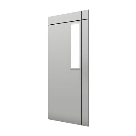 ประตู UPVC ไม่เจาะลูกบิด PARAZZO ED บานกระจกฝ้า 100X200 ซม. สีขาว_1