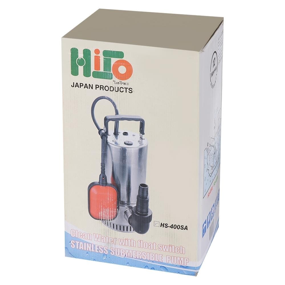 ปั๊มจุ่มน้ำสะอาด พร้อมลูกลอย HISO HS-400SA 400 วัตต์