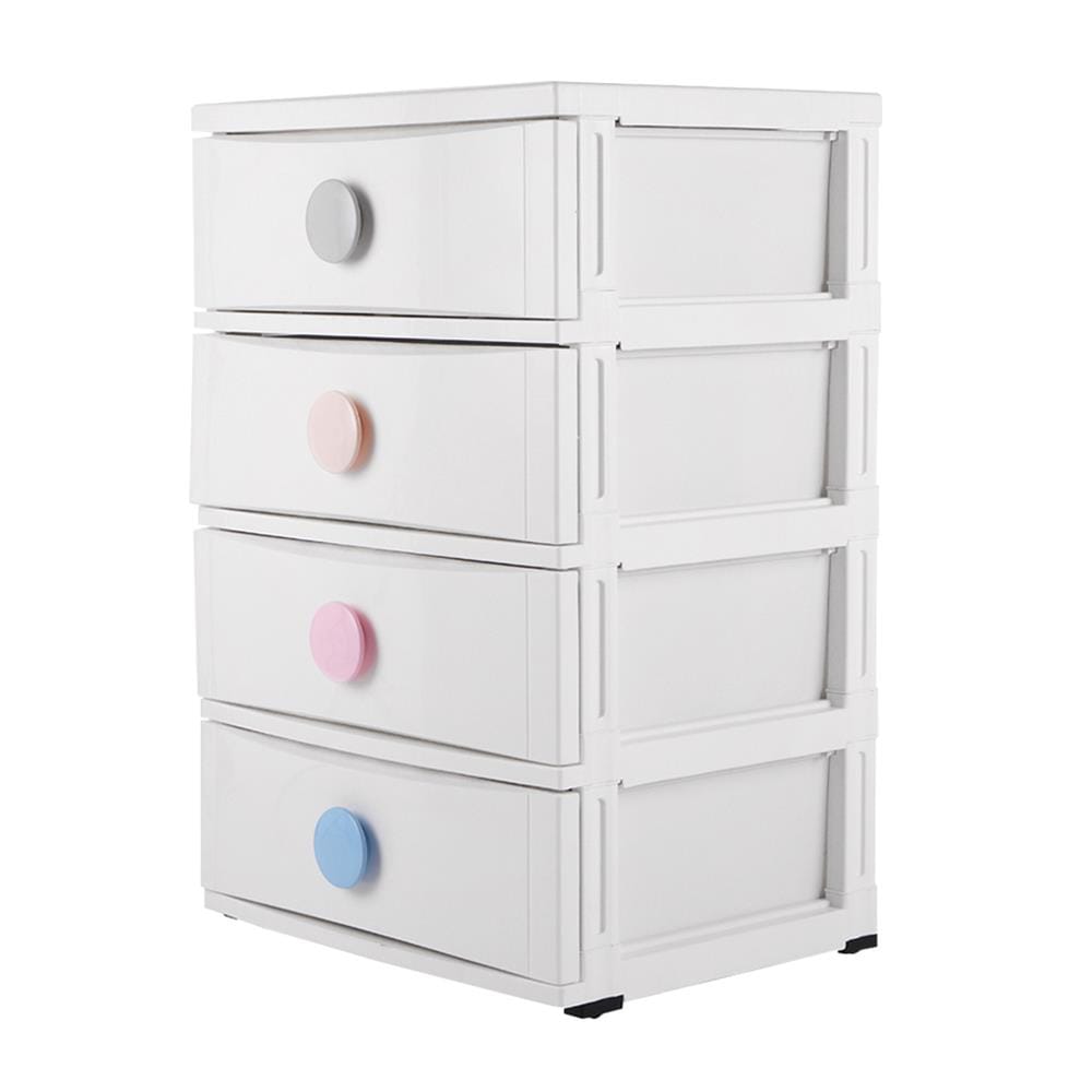 ตู้ลิ้นชัก 4 ชั้น มีล้อ STACKO C5 45x56x85 ซม. สีขาว