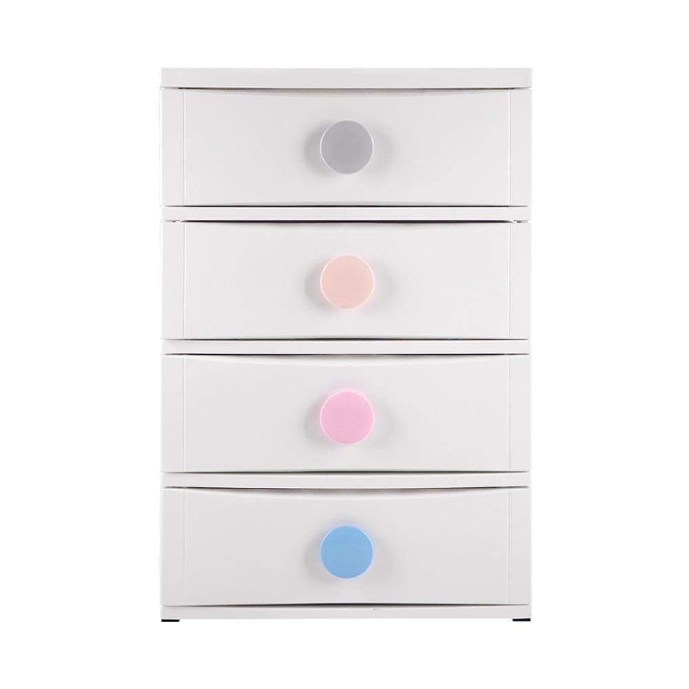 ตู้ลิ้นชัก 4 ชั้น มีล้อ STACKO C5 45x56x85 ซม. สีขาว