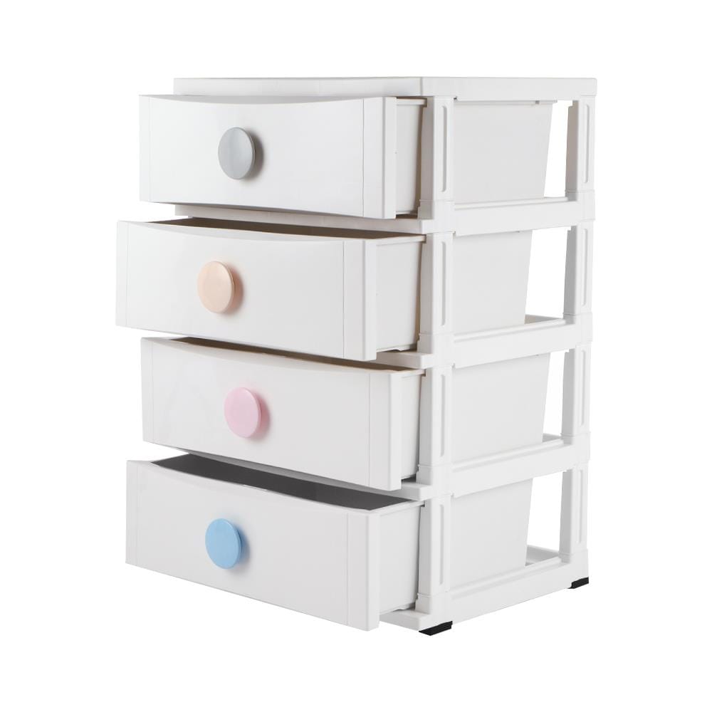 ตู้ลิ้นชัก 4 ชั้น มีล้อ STACKO C5 45x56x85 ซม. สีขาว