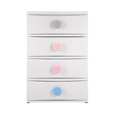 ตู้ลิ้นชัก 4 ชั้น มีล้อ STACKO C5 45x56x85 ซม. สีขาว_1