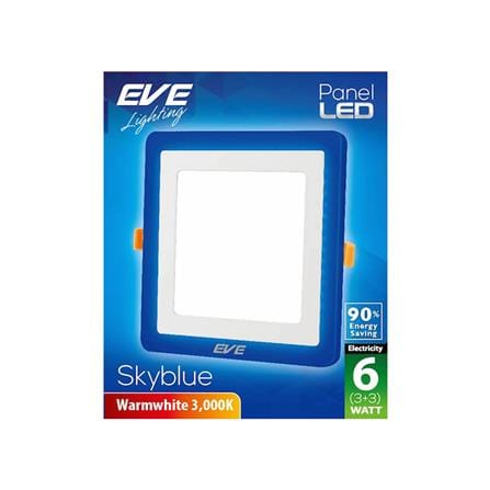 ดาวน์ไลท์ LED EVE SKYBLUE SQUARE 542785 3 นิ้ว 6 วัตต์ WARM WHITE สีขาว_1