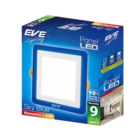 ดาวน์ไลท์ LED EVE SKYBLUE SQUARE 542808 4 นิ้ว 9 วัตต์ WARM WHITE สีขาว_1