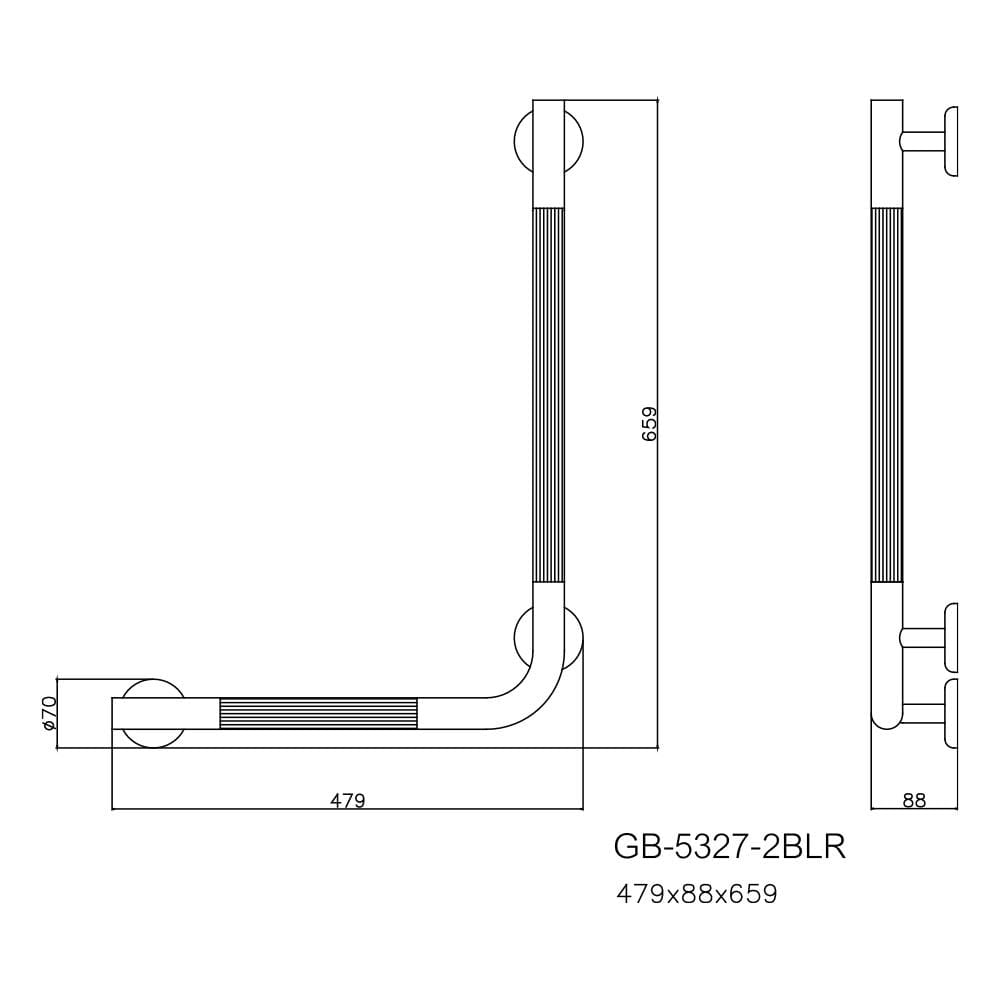 ราวมือจับ ตัว L WS GB-5327-2BL/R