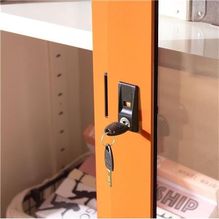 ตู้เหล็กบานเลื่อนกระจก KIOSK USB-2 OR สีขาว/ส้ม_3