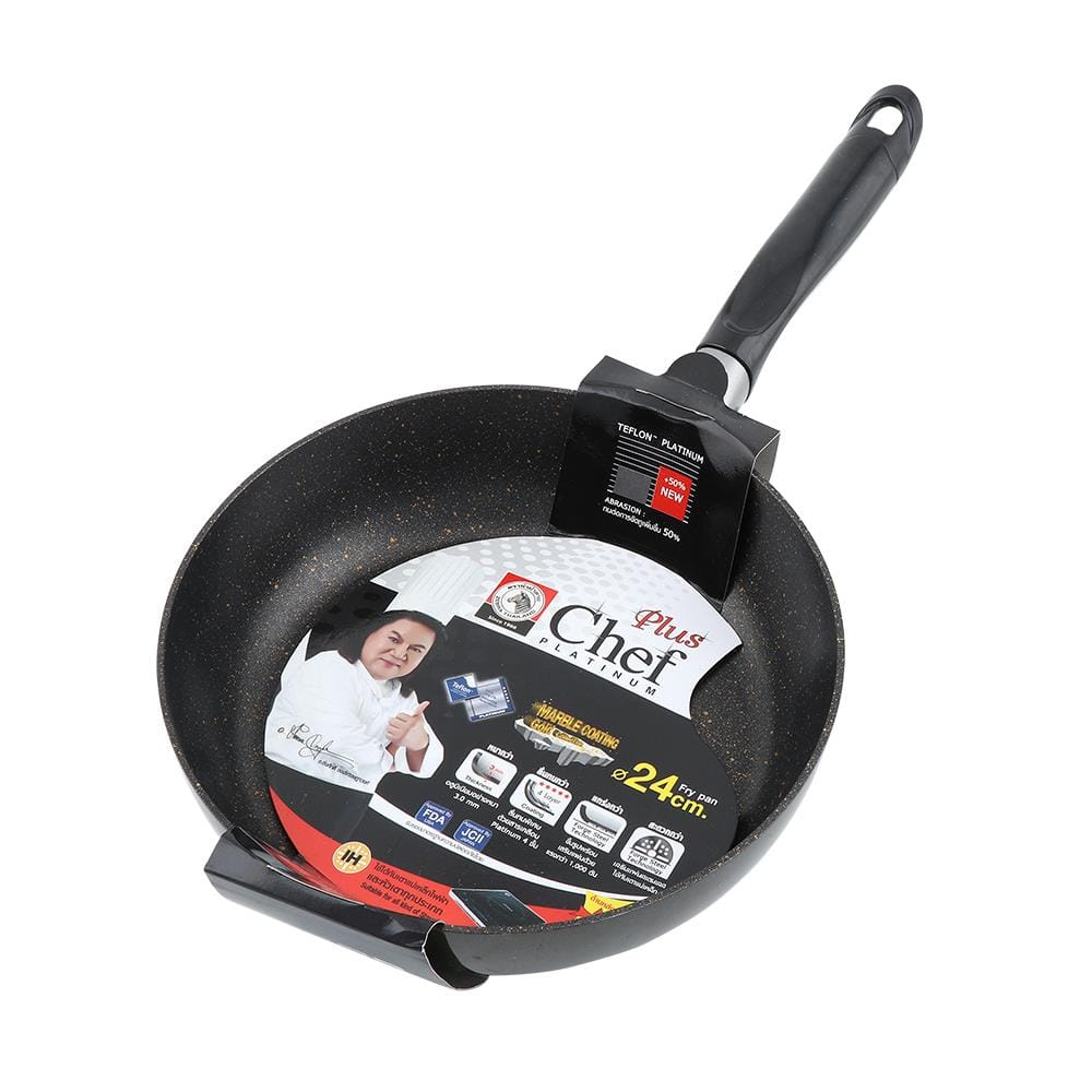 กระทะตื้นหัวม้าลาย IH PLATINUM CHEF 24 ซม.