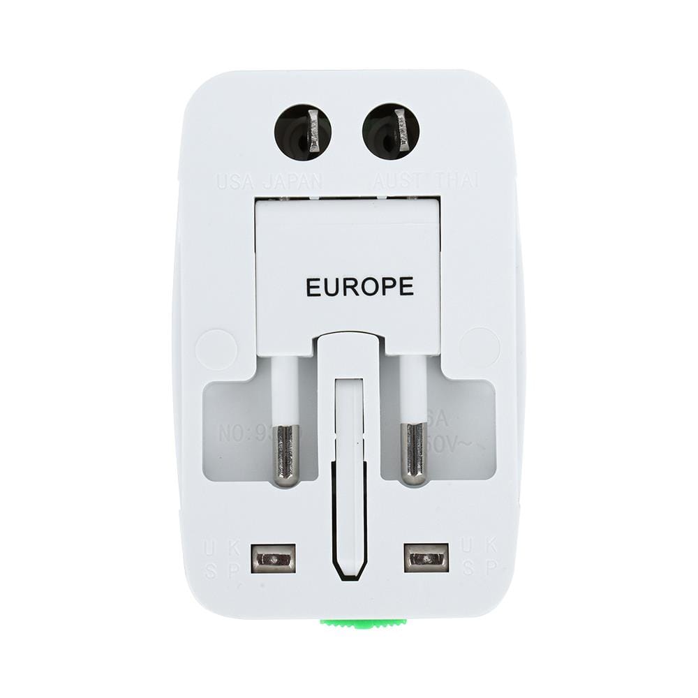 ปลั๊กแปลง 2 ขา UNIVERSAL  2 USB DATA DP1 สีขาว