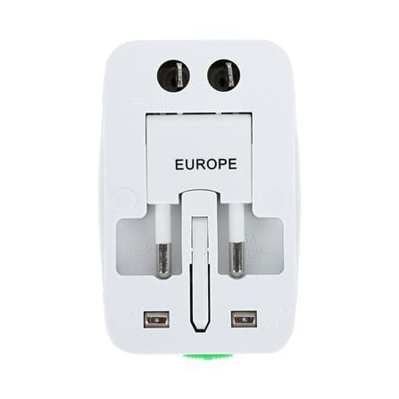 ปลั๊กแปลง 2 ขา UNIVERSAL  2 USB DATA DP1 สีขาว_1