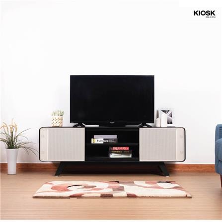 ตู้วางทีวี KIOSK PT-04 DG 150 ซม. สีดำ/ขาว_4
