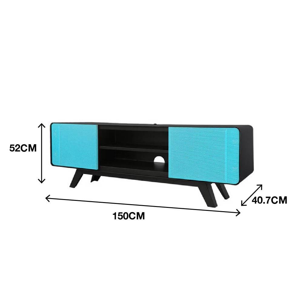 ตู้วางทีวี KIOSK PT-04 BO 150 ซม. สีดำ/ฟ้า