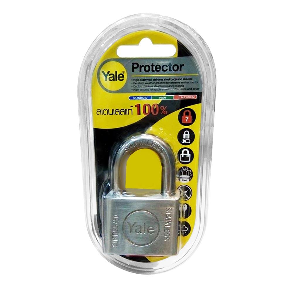 กุญแจลูกปืน YALE Y119DSS 50 มม. สีสเตนเลส