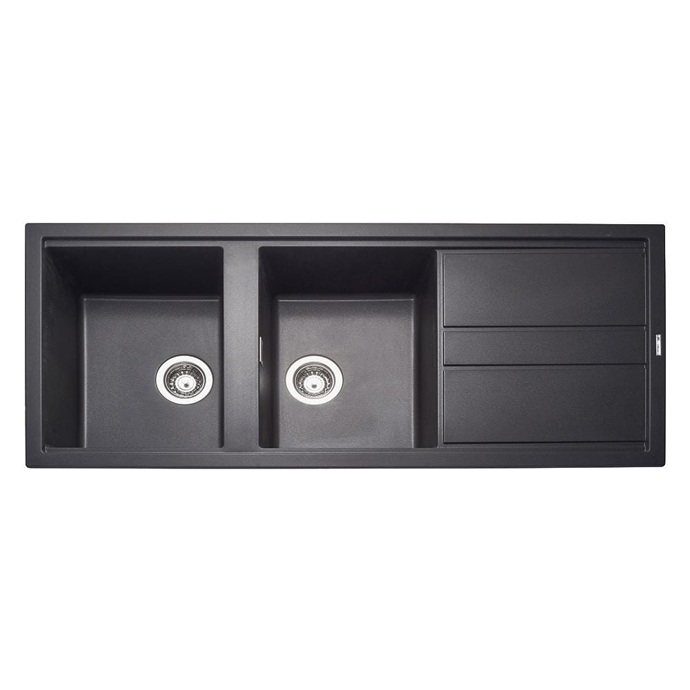ซิงค์ฝัง 2หลุม 1ที่พัก METRIX KIN21BL สีดำ