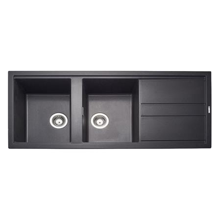 ซิงค์ฝัง 2หลุม 1ที่พัก METRIX KIN21BL สีดำ_0