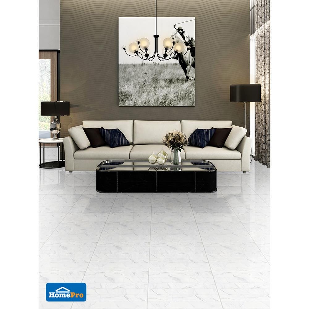 กระเบื้องพื้น 16x16 นิ้ว TARA สโนว์ เทา EXC A 0.96 ตร.ม.