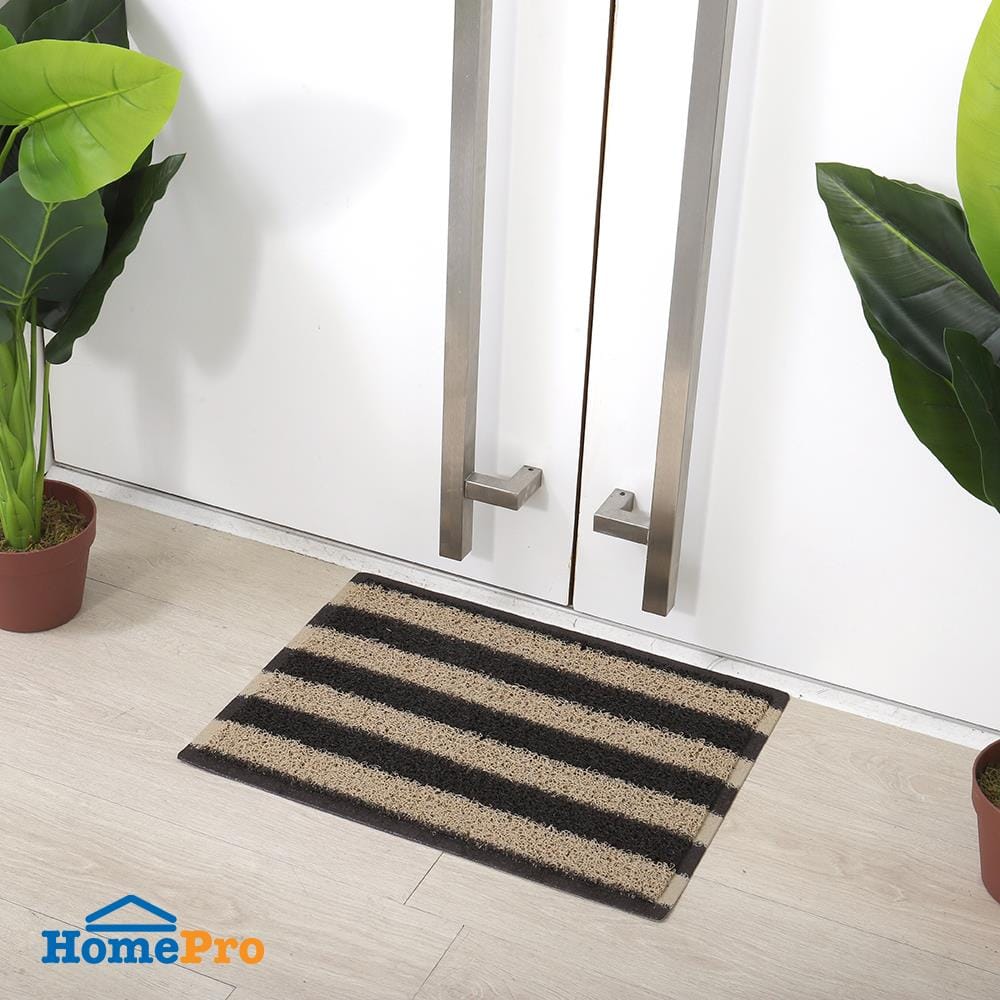 พรมเช็ดเท้าดักฝุ่น HOME LIVING STYLE CMDB11S 45X60 ซม. สีน้ำตาล/เบจ