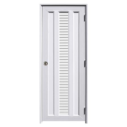 ชุดประตูห้องน้ำ UPVC ECO-DOOR UB3L 70X200 ซม. สีขาว พร้อมวงกบ-บานพับประกอบสำเร็จ (และ ลูกบิด)_0