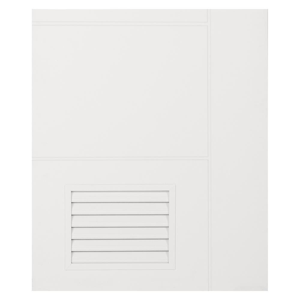 ประตูห้องน้ำ UPVC AZLE MD-6 เกล็ดล่าง 70X200 ซม. สีขาว เจาะลูกบิด