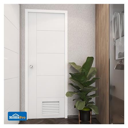 ประตูห้องน้ำ UPVC AZLE MD-6 เกล็ดล่าง 70X200 ซม. สีขาว เจาะลูกบิด_3